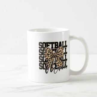 Taza De Café Softball Coquette Bow Softball Mom Game Day Softba