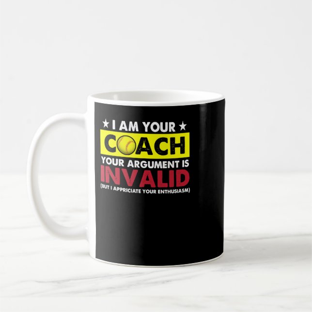 Taza De Café Softball FunnyEntrenador Entrenador 67 Deportes (Izquierda)