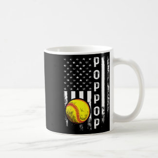 Taza De Café Softball Poppop Bandera de América Hombres Mujeres
