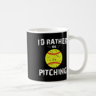 Taza De Café Softball Shirts For Girls Pitcher, I'd Rather Be P