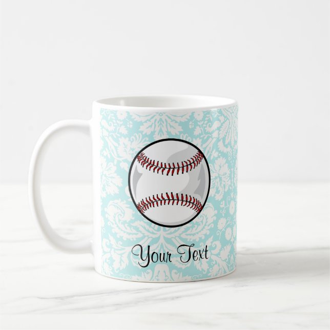 Taza De Café Softball verde azulado del modelo del damasco (Izquierda)