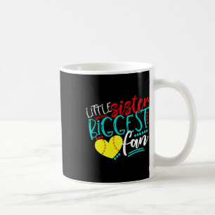 Taza De Café Softbol-hermana pequeña mayor fanática