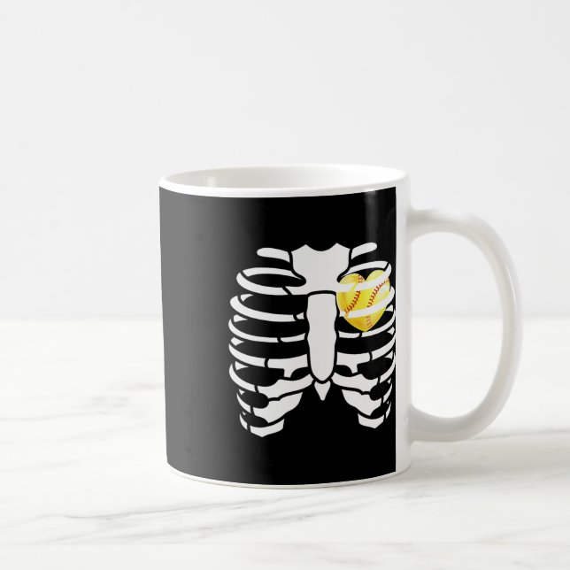 Taza De Café Softll Heart Inside Ribs Skeleton Halloween Costum (Derecha)