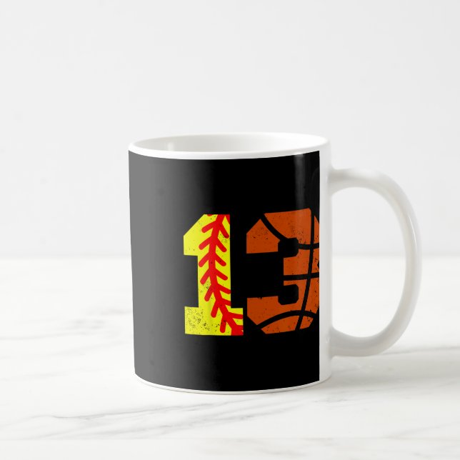 Taza De Café Softll Sketll Number 13 Jersey Funny 13th Birthday (Derecha)