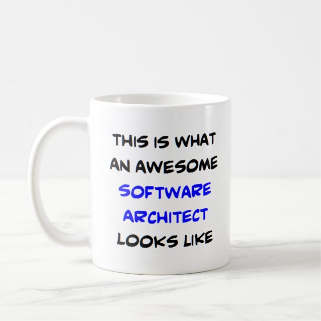 Taza De Café software architect, awesome (Izquierda)