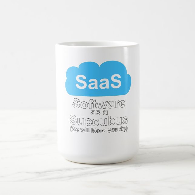 Taza De Café Software como un Súcubo "Te Desangraremos" (Centro)