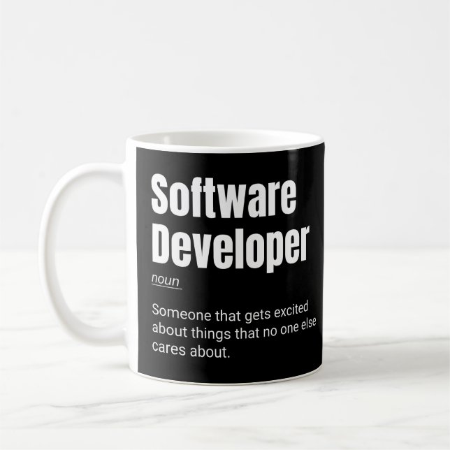 Taza De Café Software Developer Funny Programmer Definition (Izquierda)