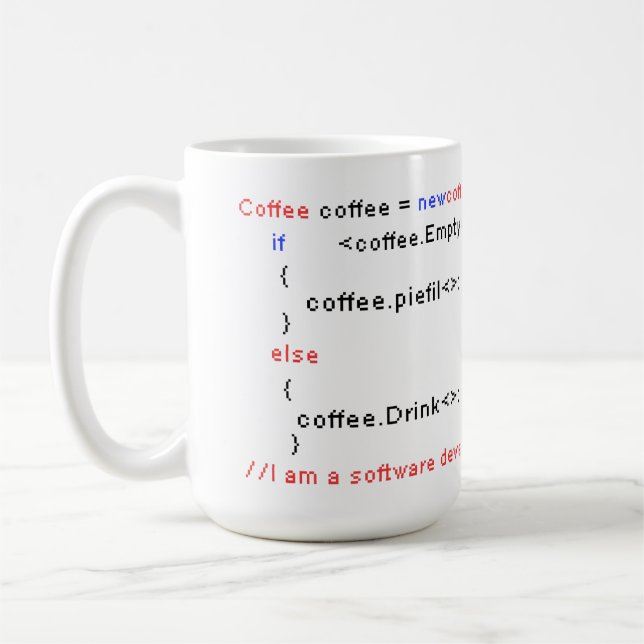 Taza De Café Software Developer PC Código de codificación para  (Izquierda)