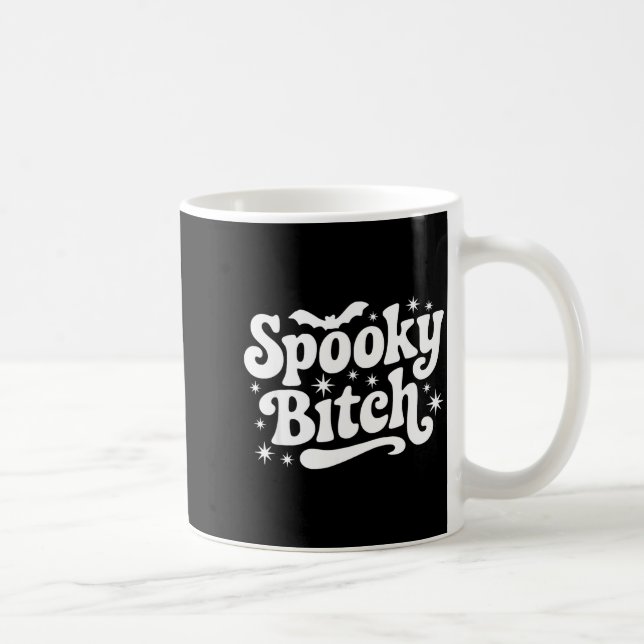 Taza De Café Soky Retro Halloween Witch Quote Saying Bats Gift  (Derecha)