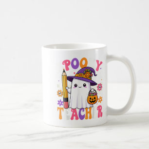 Taza De Café Soky Teacher Ghost Pencil Teach Funny Halloween Te