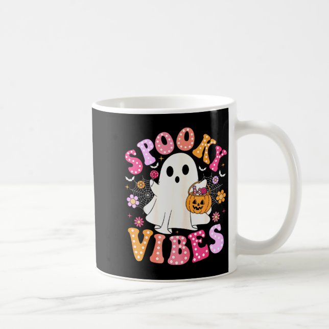 Taza De Café Soky Vibes Ghost Retro Groovy Halloween Women Girl (Derecha)