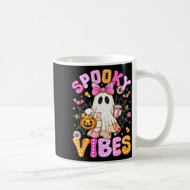 Taza De Café Soky Vibes Ghost Retro Groovy Halloween Women Girl (Derecha)