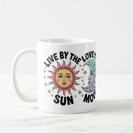 Taza De Café Sol arcoiris y luna modernos