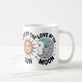 Taza De Café Sol arcoiris y luna modernos