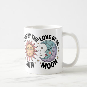 Taza De Café Sol arcoiris y luna modernos