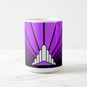 Taza De Café Sol Art Decó en Mug morado