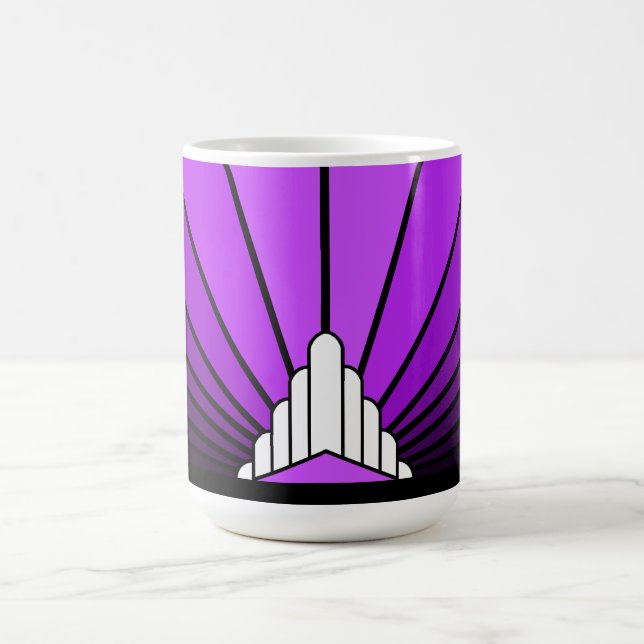 Taza De Café Sol Art Decó en Mug morado (Centro)