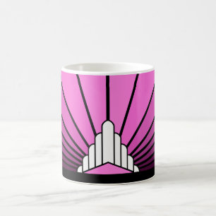 Taza De Café Sol Art Decó en rosa