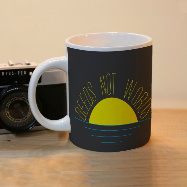 Taza De Café Sol azul amarillo minimalista (Subido por el creador)
