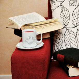 Taza De Café Sol blanco negro minimalista Mug