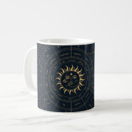 Taza De Café Sol celeste y místico lunar