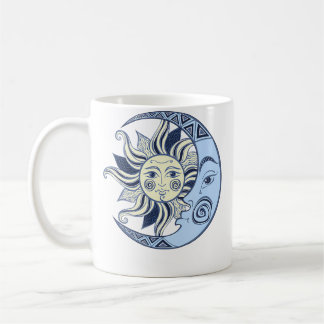 Taza De Café Sol Celestial Y Luna Boho