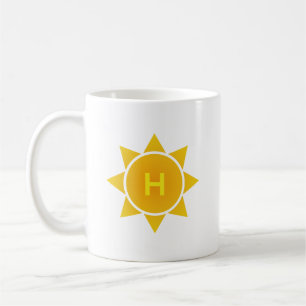 Taza De Café Sol de gradiente naranja con monograma de una sola