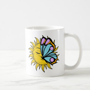 Taza De Café Sol de mariposa celeste