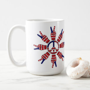 Taza De Café Sol de señales de paz