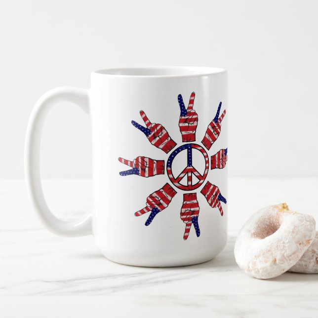 Taza De Café Sol de señales de paz (Con donut)