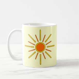 Taza De Café Sol del verano. Amarillo y naranja