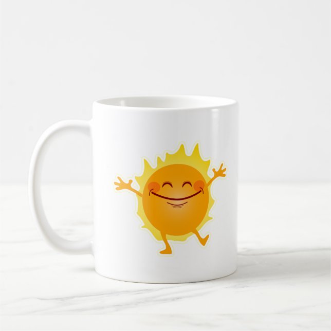 Taza De Café Sol feliz, sol, solsticio de verano (Izquierda)