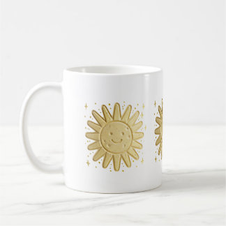 Taza De Café Sol sonriente lindo – Diseño de acuarela Kawaii Su