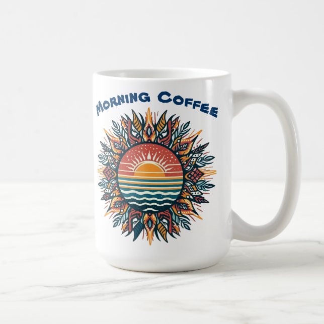 Taza De Café Sol Tribal de Verano (Derecha)