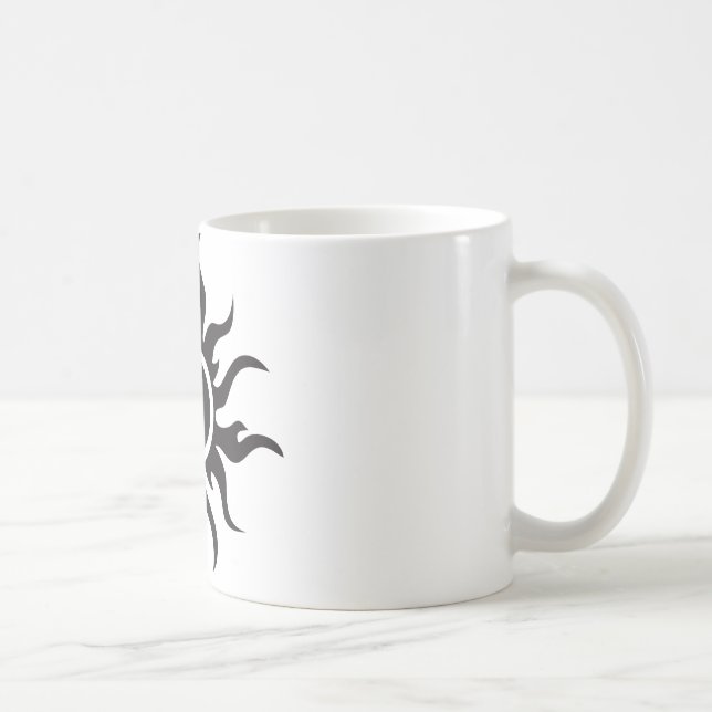 Taza De Café Sol tribal negro (Derecha)