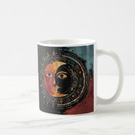 Taza De Café Sol y luna de armonía cósmica