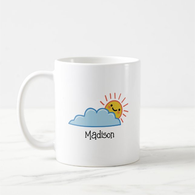 Taza De Café Sol y Nubes Personalizado (Izquierda)