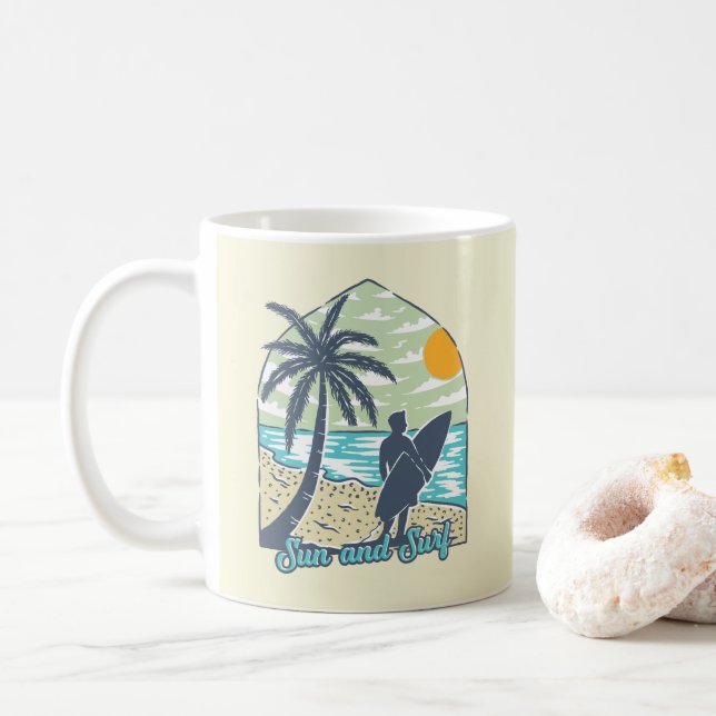 Taza De Café Sol y surf (Con donut)