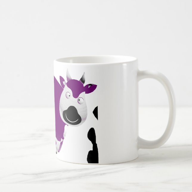 Taza De Café Sola vaca púrpura gorda (Derecha)