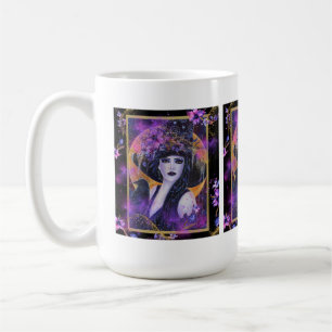 Taza De Café Solania Halloween Bruja con raven por Renee L