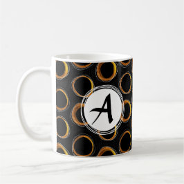 Taza De Café Solar Eclipse Mid-Century Modern Black & Gold