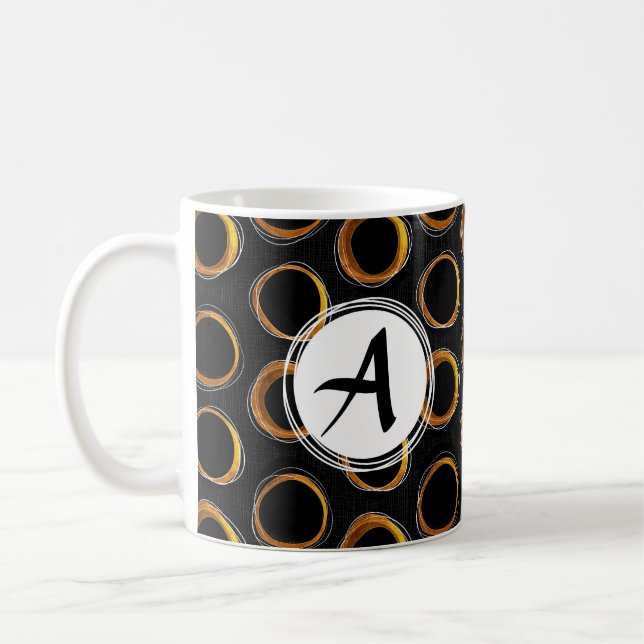 Taza De Café Solar Eclipse Mid-Century Modern Black & Gold (Izquierda)