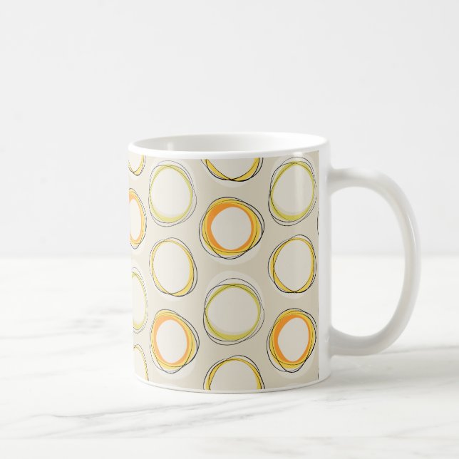 Taza De Café Solar Eclipse Mid-Century Modern - Black lines (Derecha)