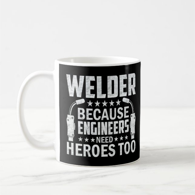 Taza De Café Soldado porque los ingenieros necesitan héroes par (Izquierda)