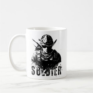Taza De Café Soldier Mug - Audaz diseño de tributo militar