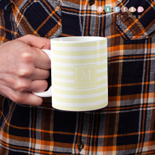 Taza De Café Sólida Luz suave Pastel Lemon Amarillo Mug Color