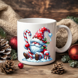 Taza De Café Solitary Christmas Gnome with Candy