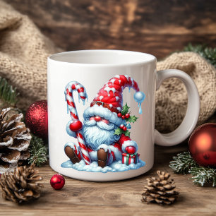 Taza De Café Solitary Christmas Gnome with Candy