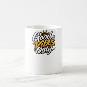 Taza De Café Solo Buenas Vibraciones Energía Positiva Frase Ins