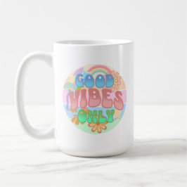 Taza De Café Sólo Buenos Vibraciones | Retro Vintage